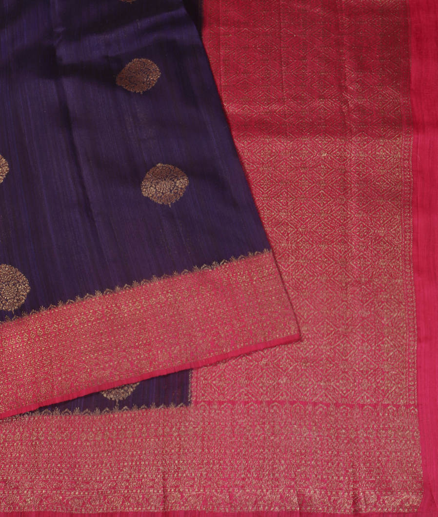 Purple Banaras Tussar Saree T4388802