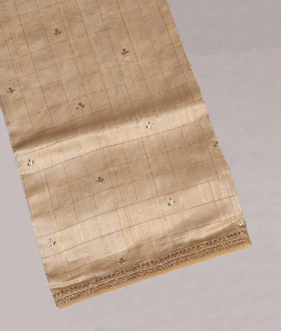 Beige Tussar Embroidery Saree T426029-image