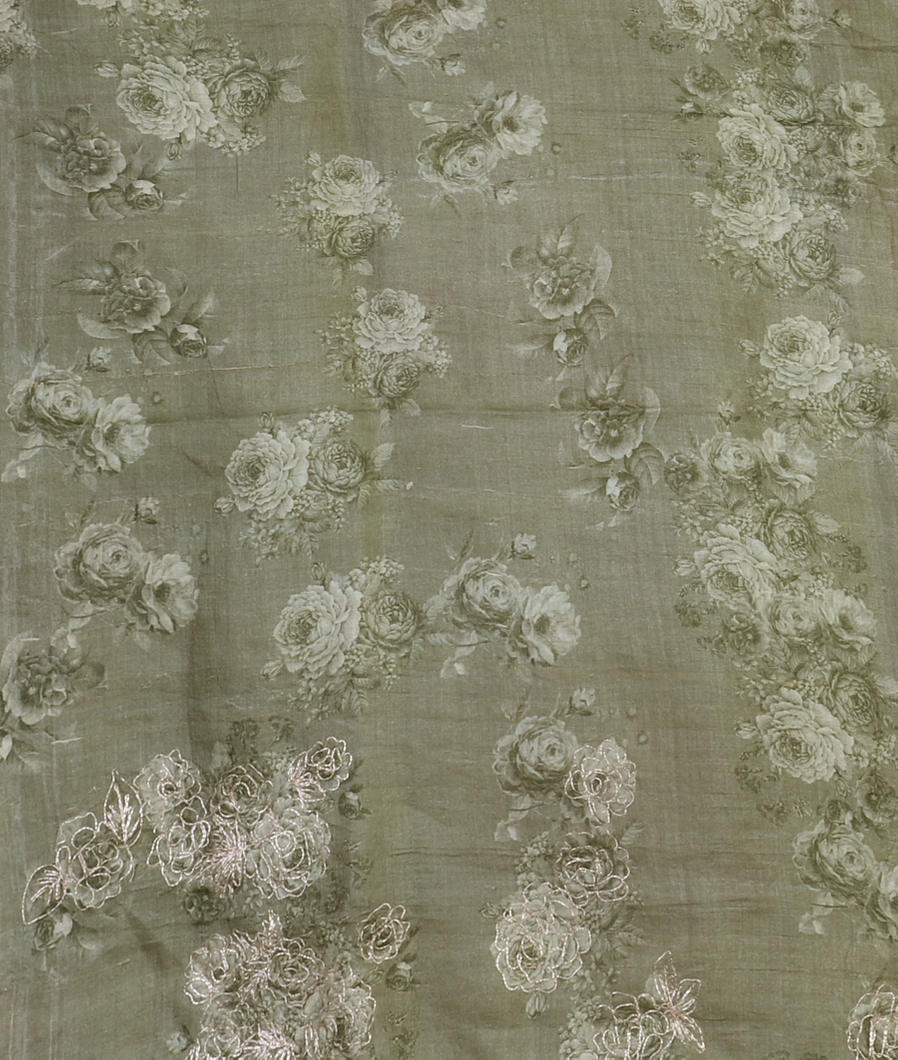 Green Tussar Printed Saree T4318523