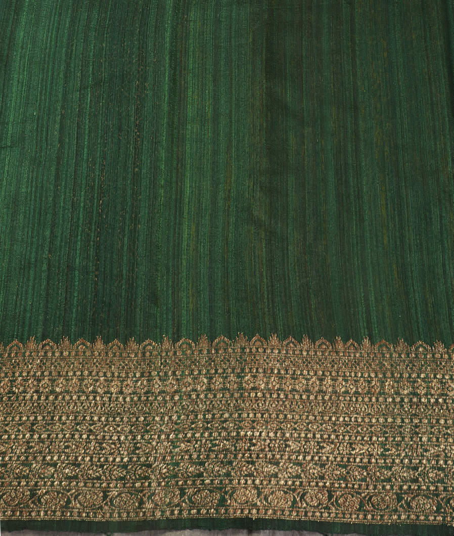 Green Banaras Tussar Saree T4388753
