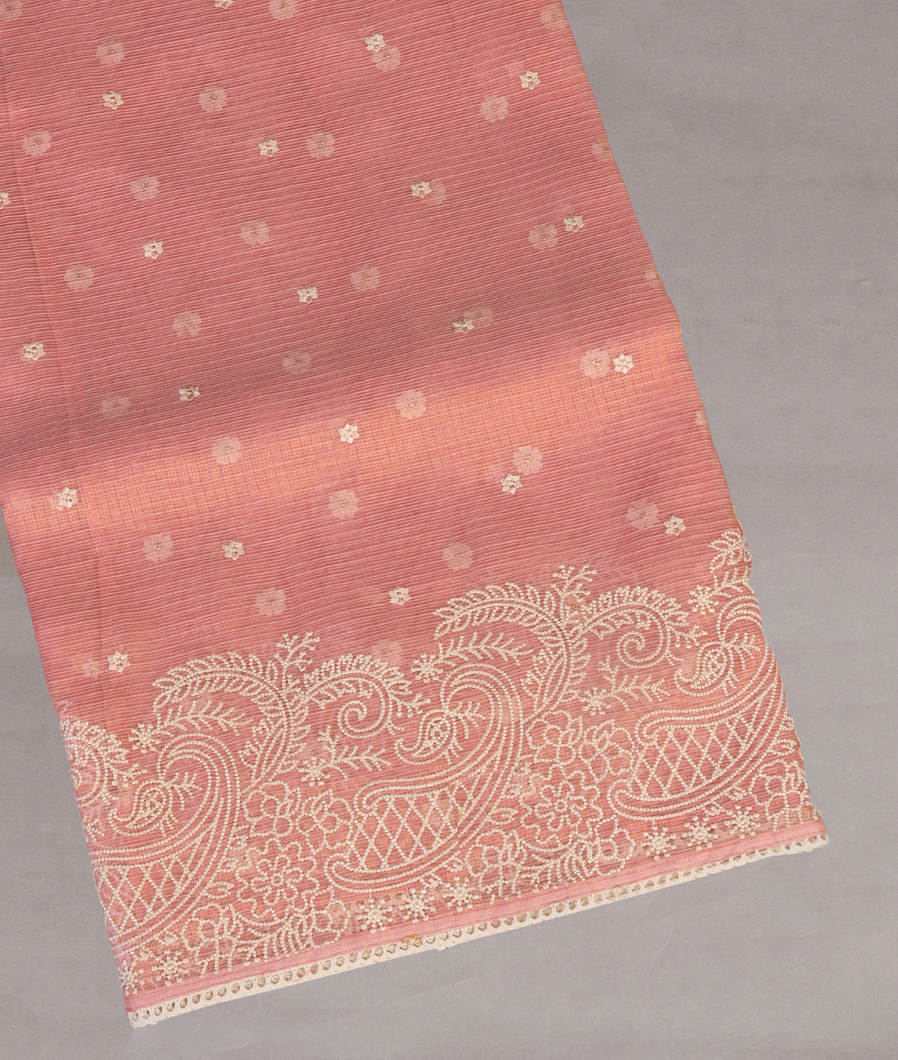 Pink Silk Kota Embroidery Saree T430865-image