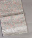 Grey Silk Kota Embroidery Saree T3973141