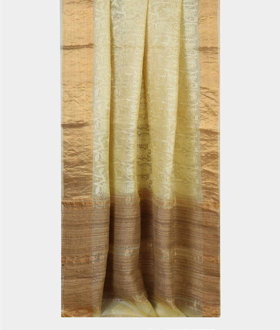 Yellow Silk Kota Embroidery Saree T4356092