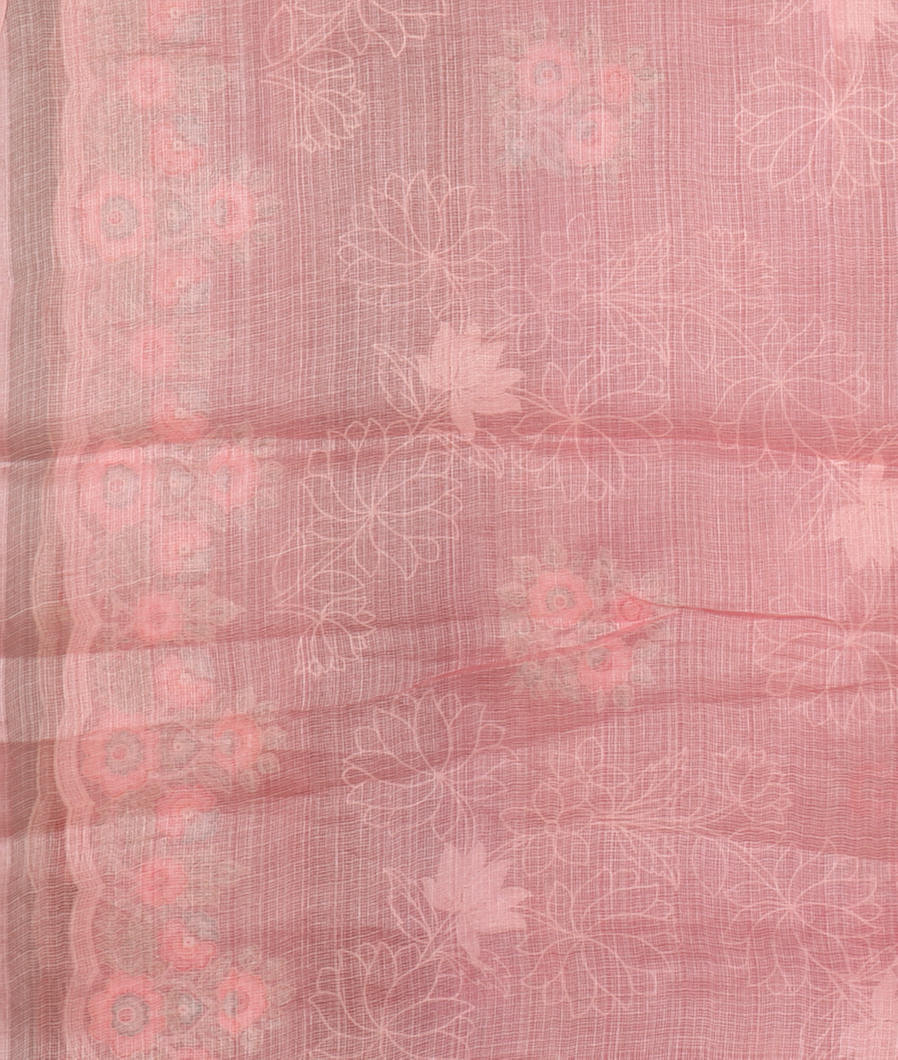 Pink Silk Kota Embroidery Saree T4318593