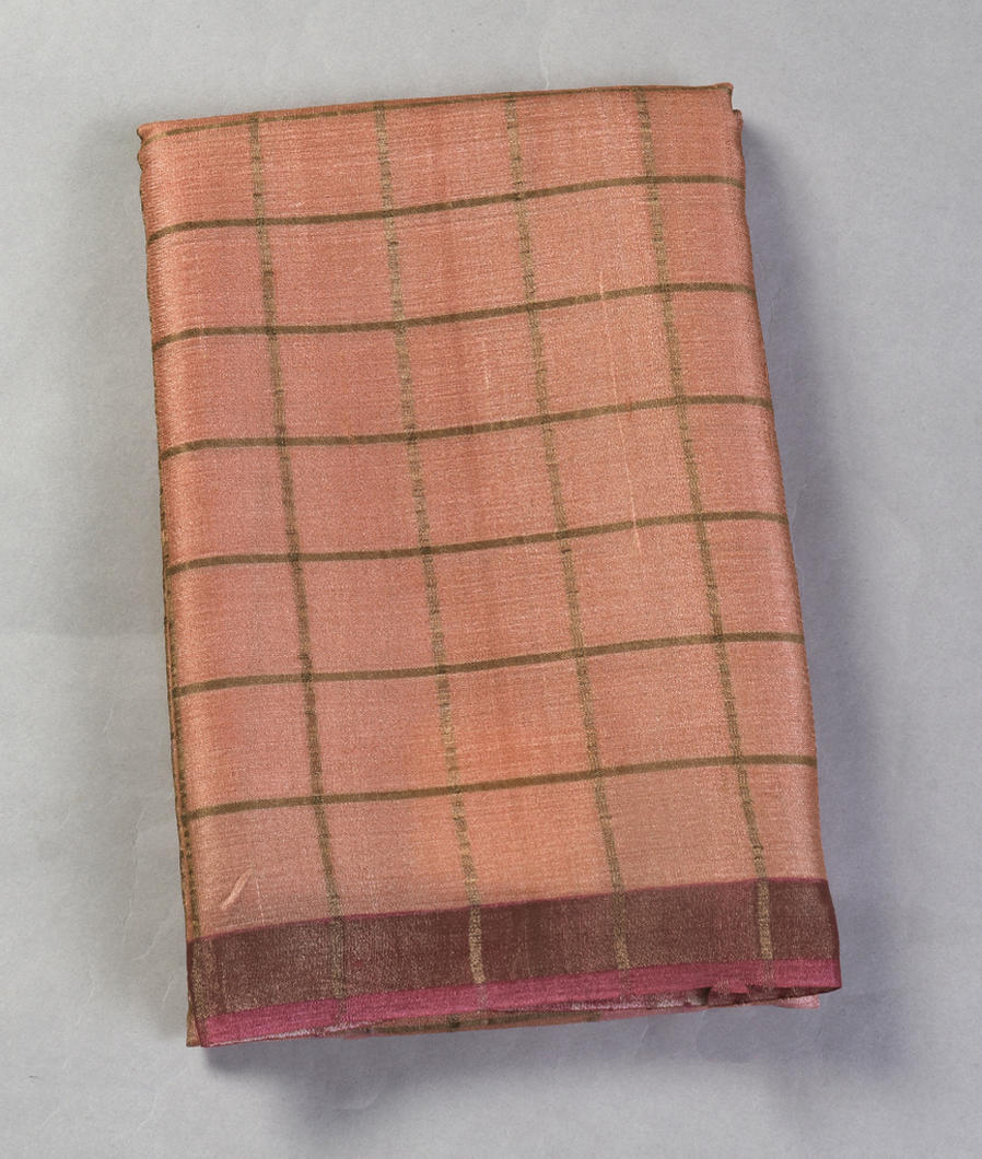 Salmon Pink Woven Tussar Saree T429651-image
