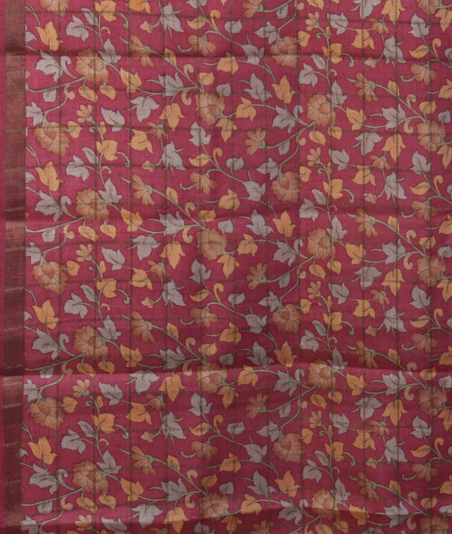 Salmon Pink Woven Tussar Saree T4296513