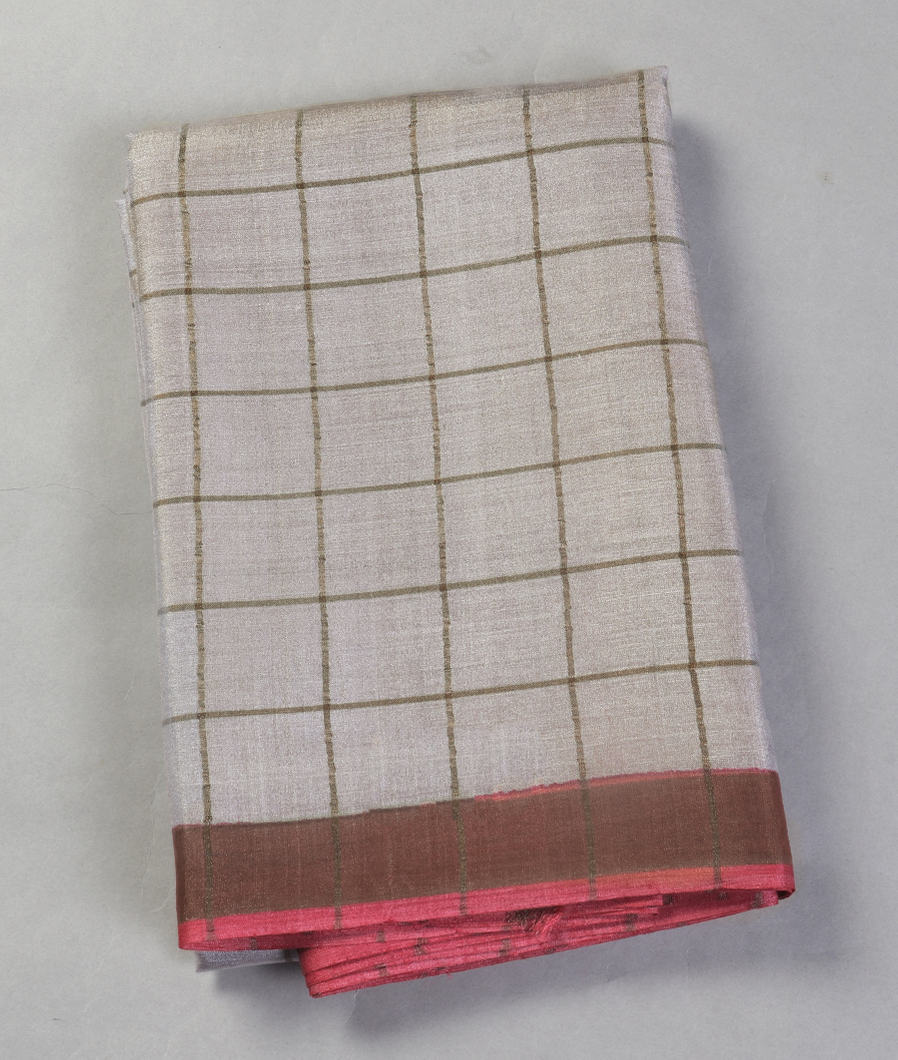 Grey Woven Tussar Saree T429661-image