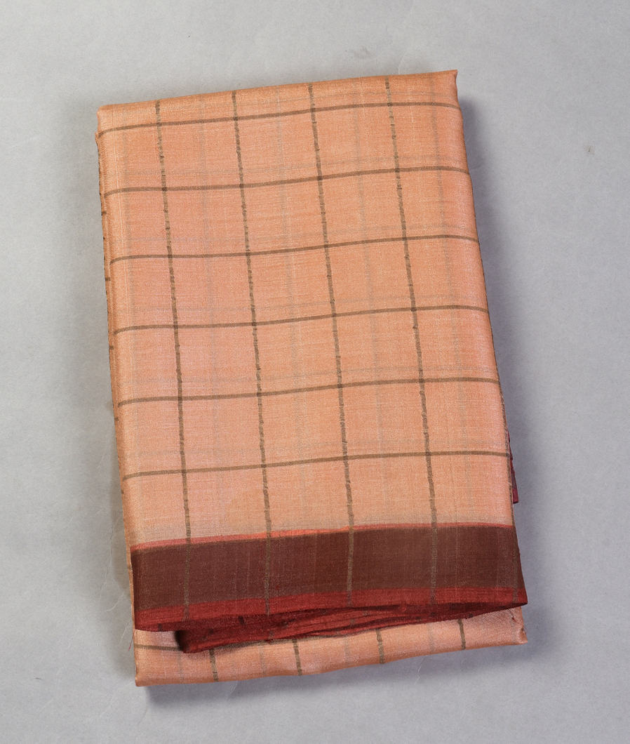 Peach Woven Tussar Saree T429647-image