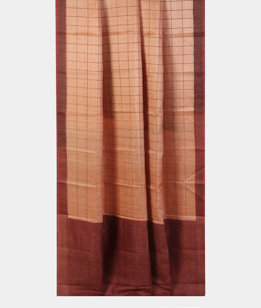 Peach Woven Tussar Saree T4296472