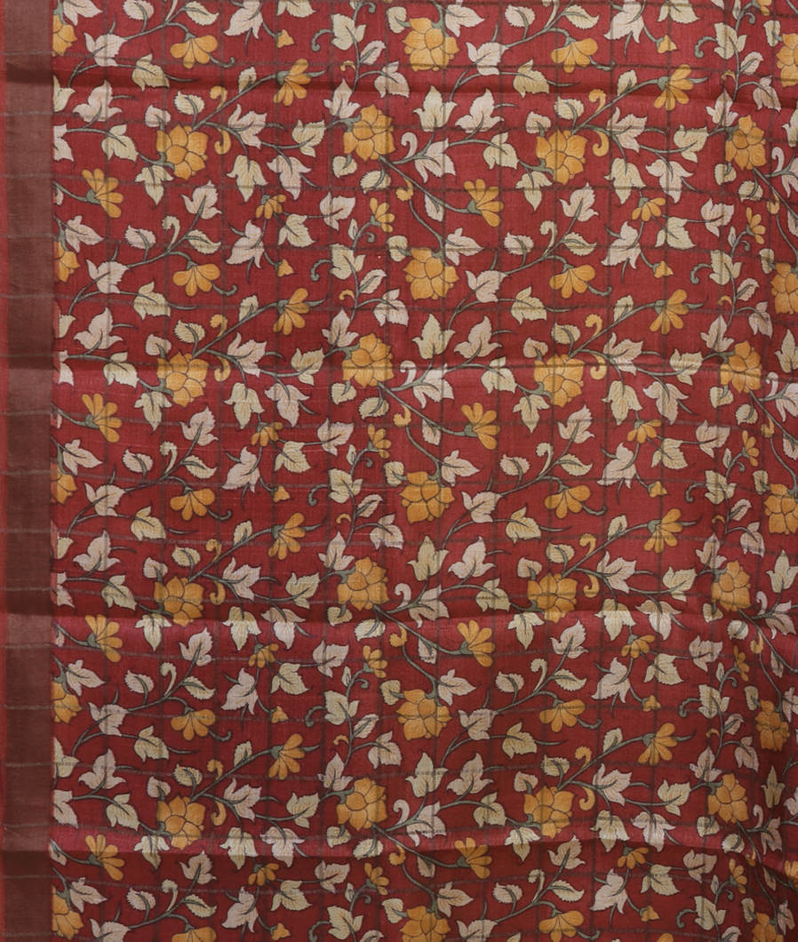 Peach Woven Tussar Saree T4296473