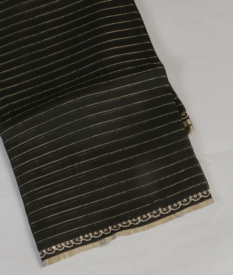 Black Kora Organza Embroidery Saree T432627-image