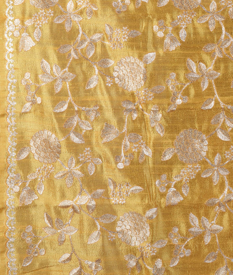 Black Kora Organza Embroidery Saree T4326273