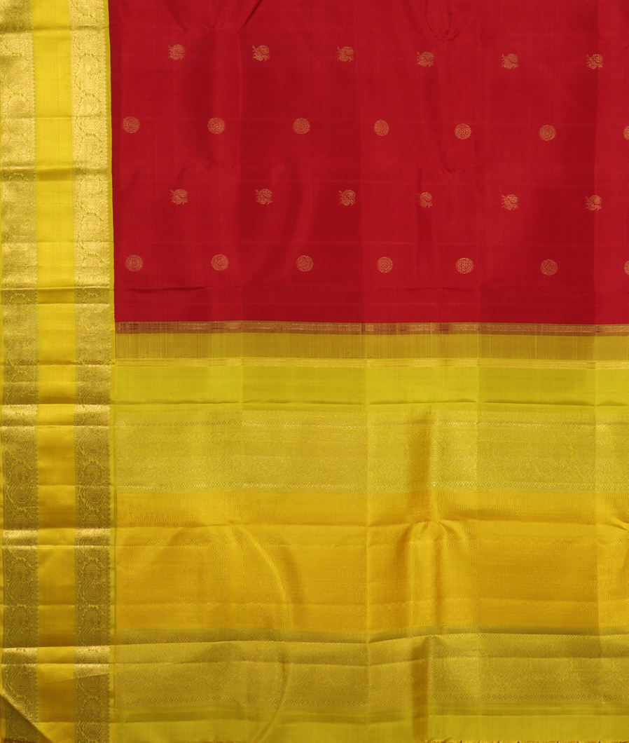 Red Handwoven Kanjivaram Silk Saree T3860054