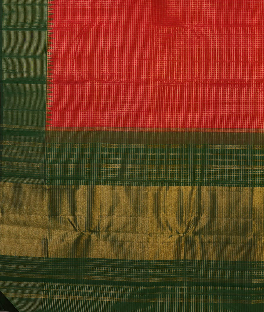 Red Handwoven Kanjivaram Silk Saree T4367784