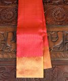 Orangish Pink Handwoven Kanjivaram Silk Saree T4367761