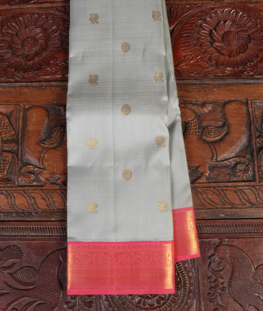 Grey Handwoven Kanjivaram Silk Saree T437080-image