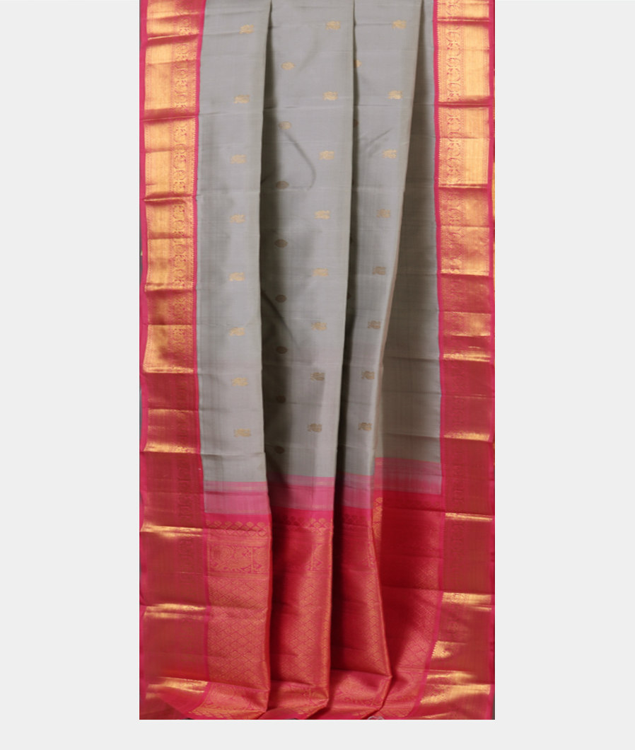 Grey Handwoven Kanjivaram Silk Saree T4370802