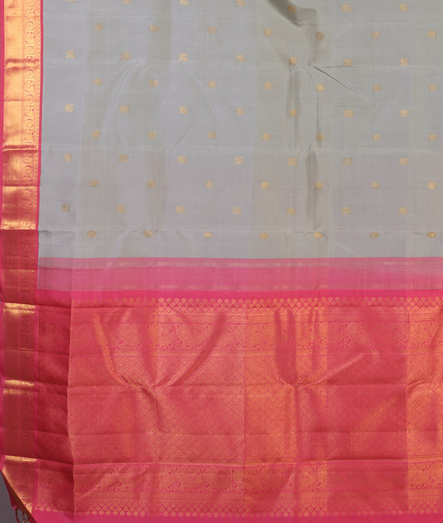 Grey Handwoven Kanjivaram Silk Saree T4370804