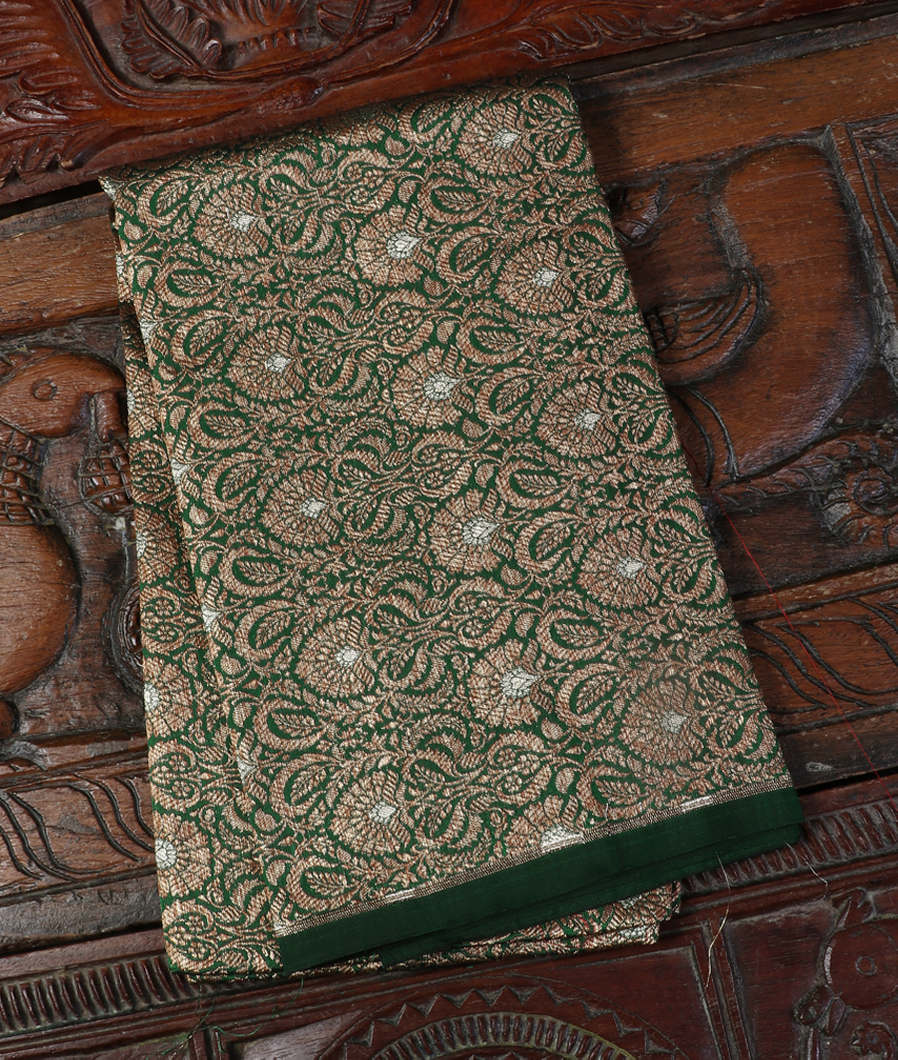 Bottle Green Banaras Silk Blouse T433804-image