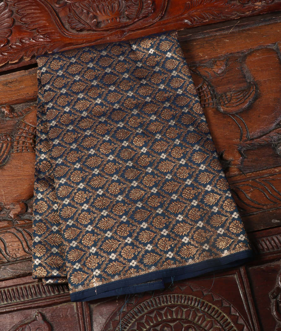 Blue Banaras Silk Blouse T433819-image