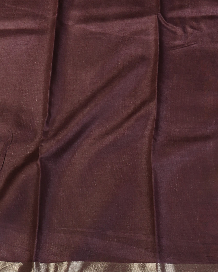 Purple Tussar Printed Saree T4389084