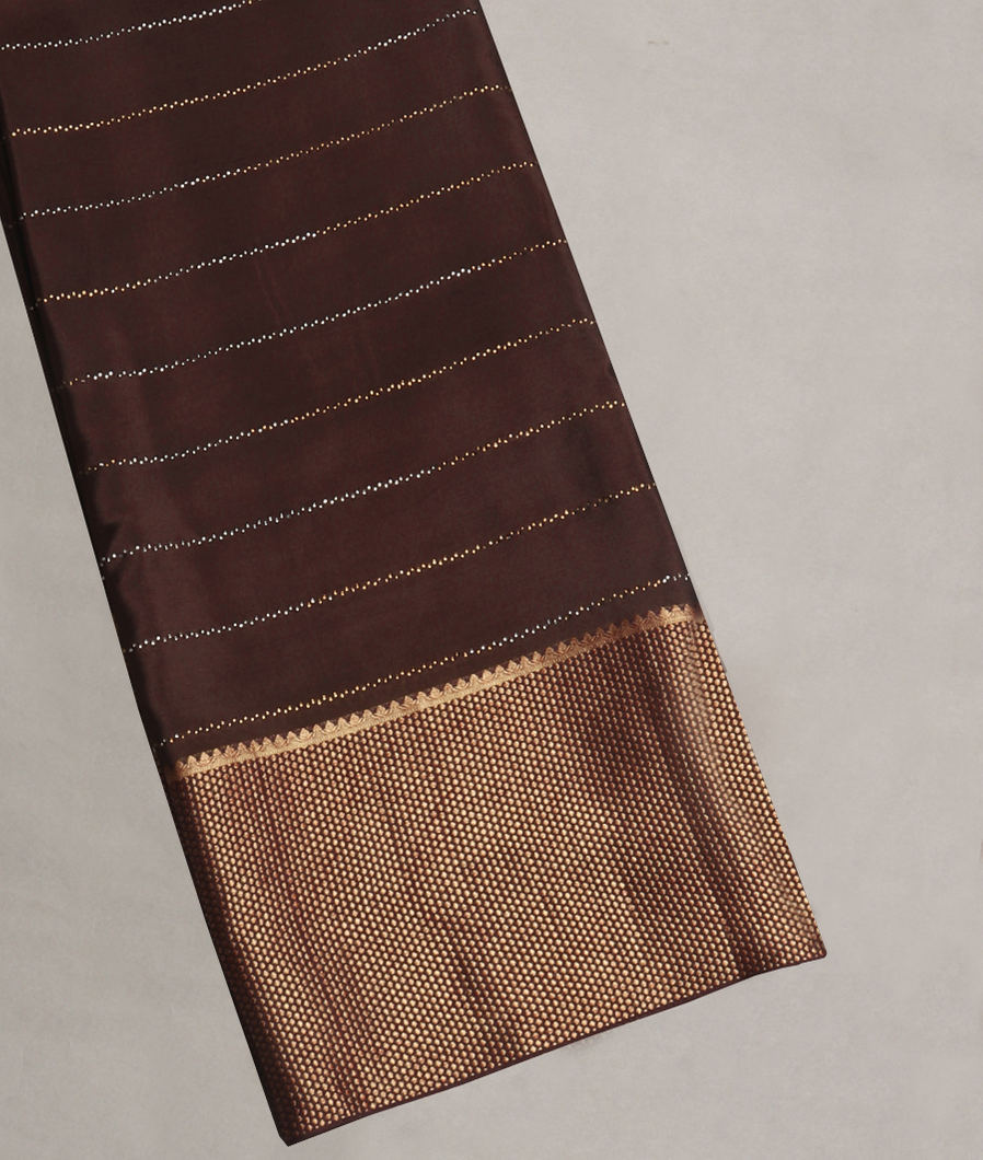 Brown Mysore Silk Saree T418341-image
