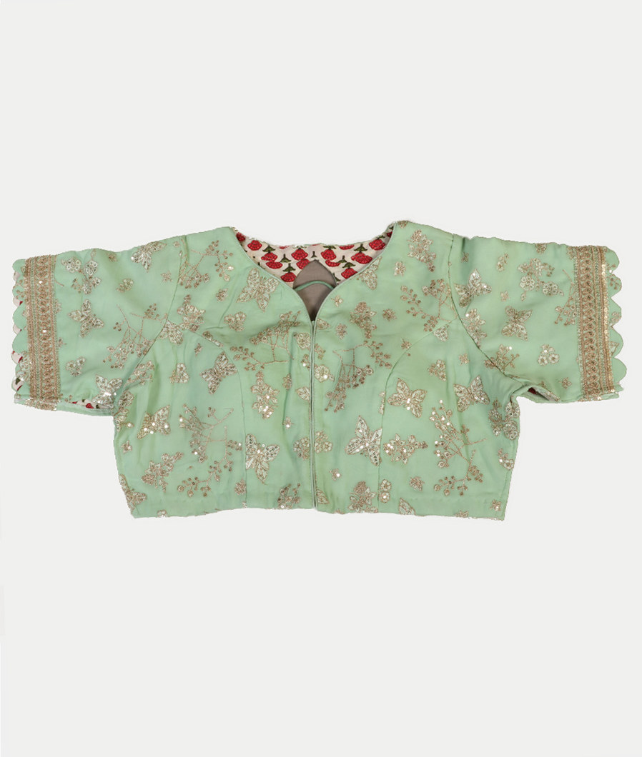 Green Kora Organza Embroidery Saree T4350974