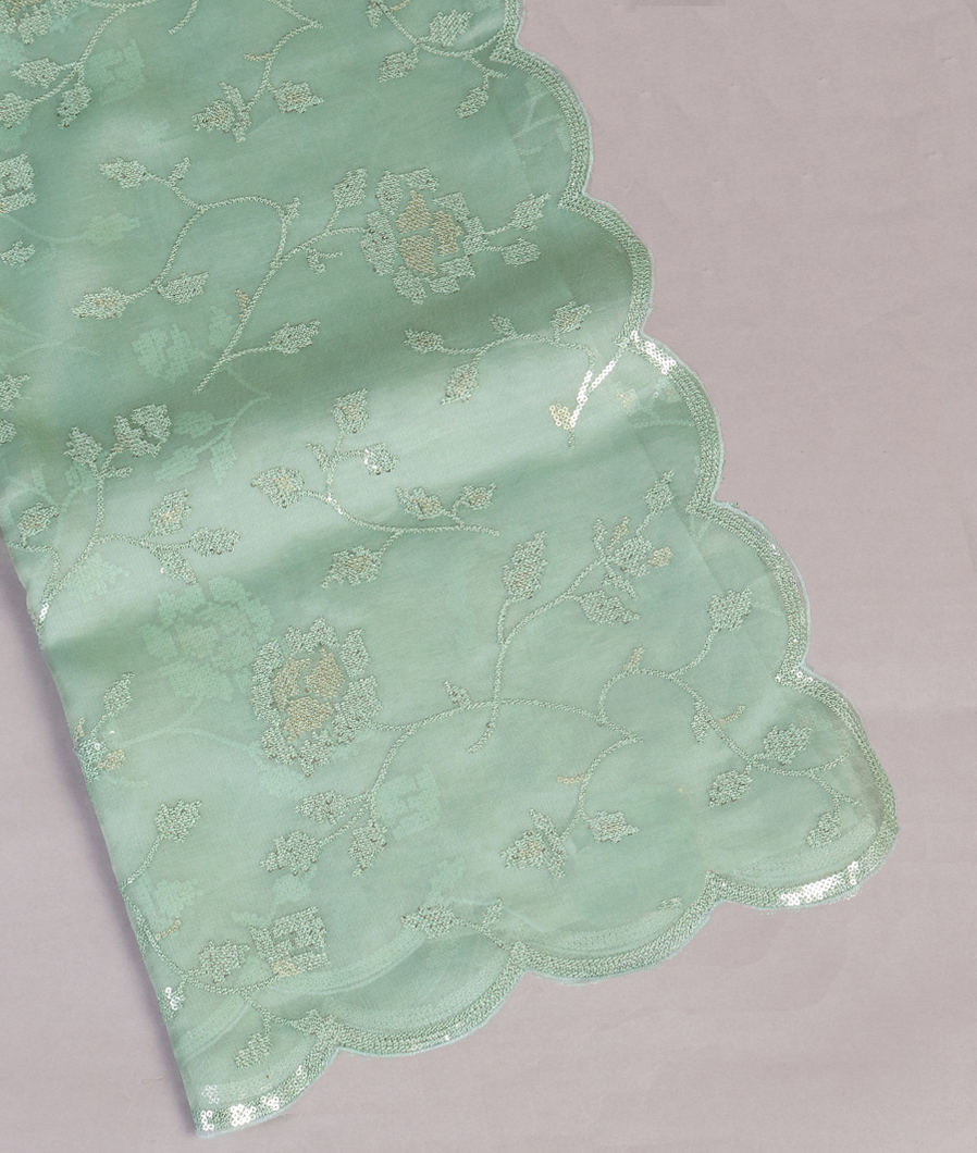 Green Kora Organza Embroidery Saree T432712-image