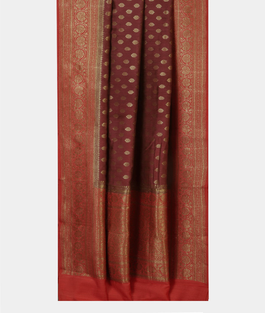 Brown Banaras Tussar Saree T4365532