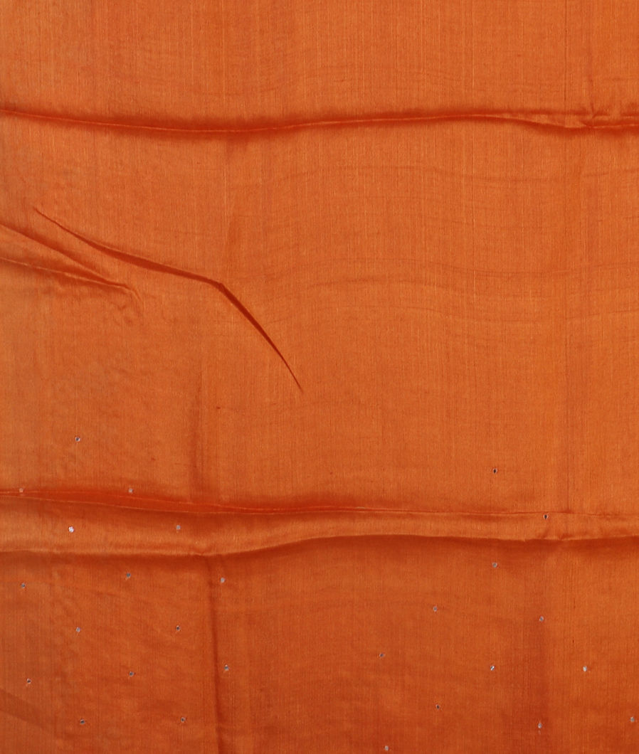 Rust Tussar Cutwork Saree T4316733