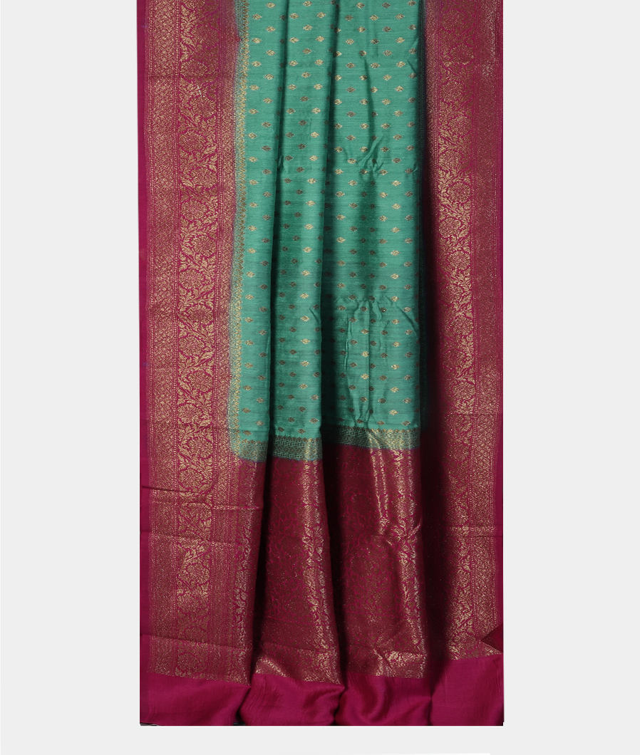 Green Banaras Tussar Saree T4144442