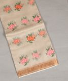 Beige Kora Tissue Organza Embroidery Saree TT3513571