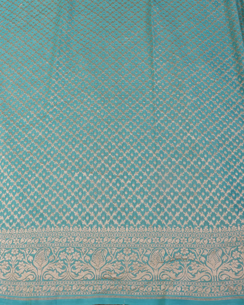 Blue Banaras Georgette Silk Saree T4400583