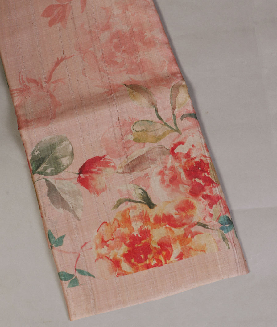 Pink Tussar Printed Saree T430348-image