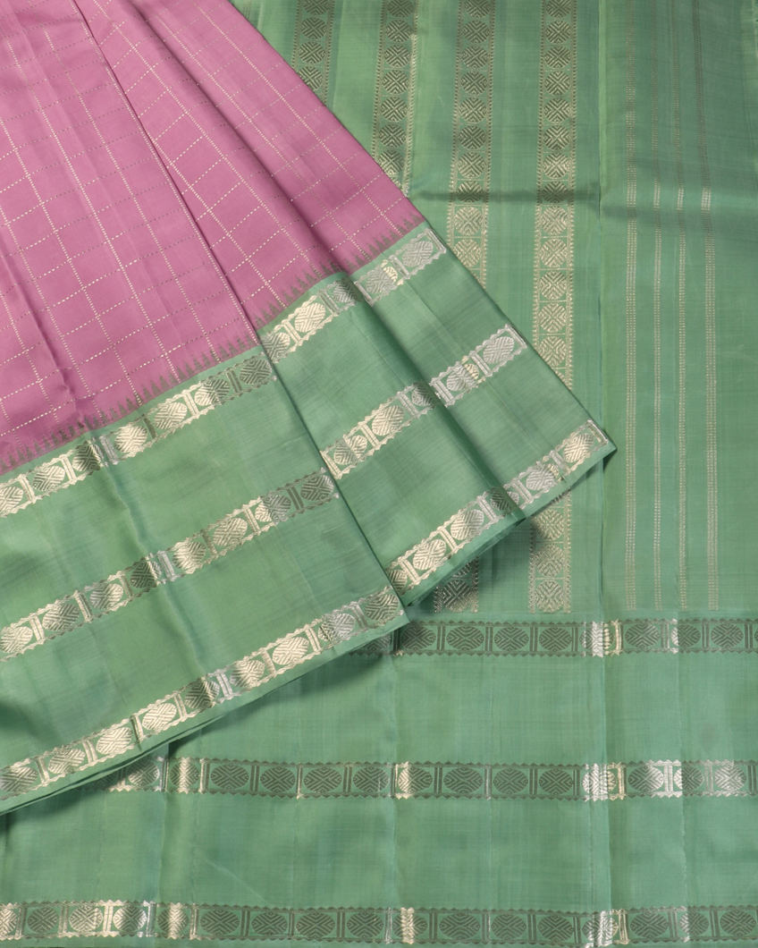 Lavender Handwoven Kanjivaram Silk Saree T3966342