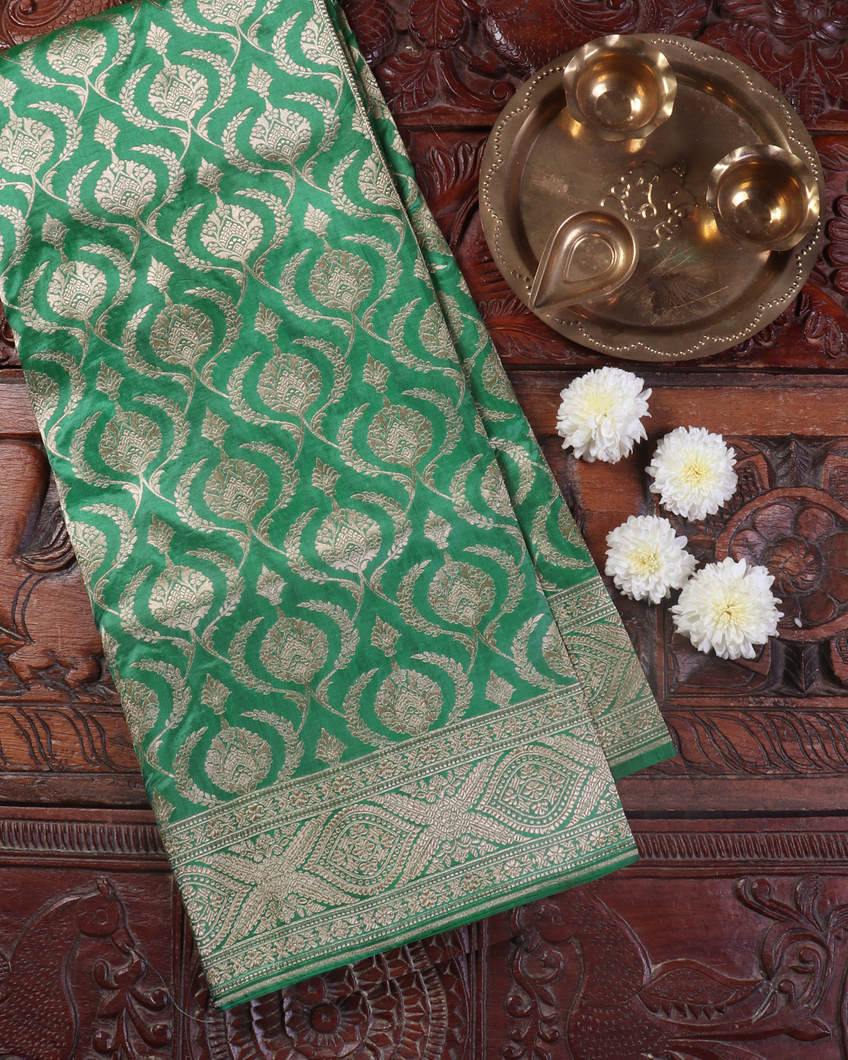 Green Banaras Silk Saree T425208-image