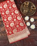 Red Banaras Silk Saree T4271221