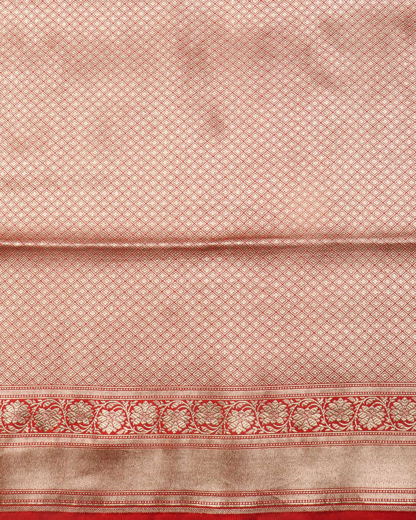 Red Banaras Silk Saree T4271223