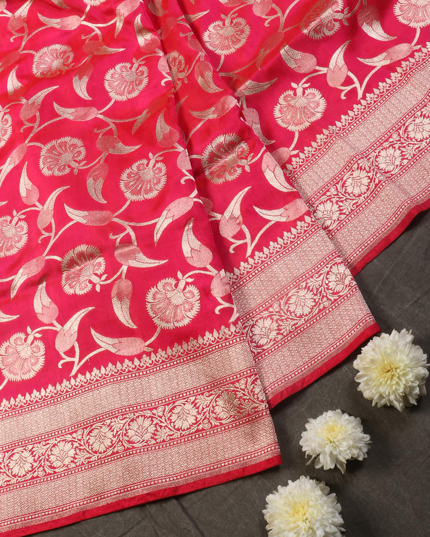 Magenta Banaras Silk Saree T4271202