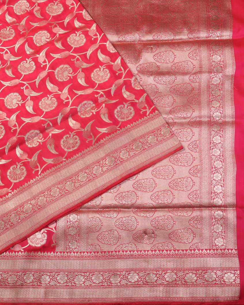 Magenta Banaras Silk Saree T4271204