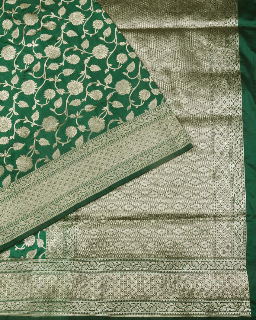 Green Banaras Silk Saree T4252274