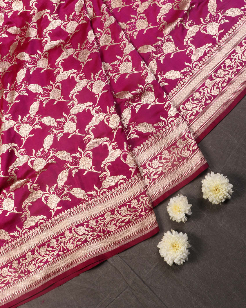 Purple Banaras Silk Saree T4271412