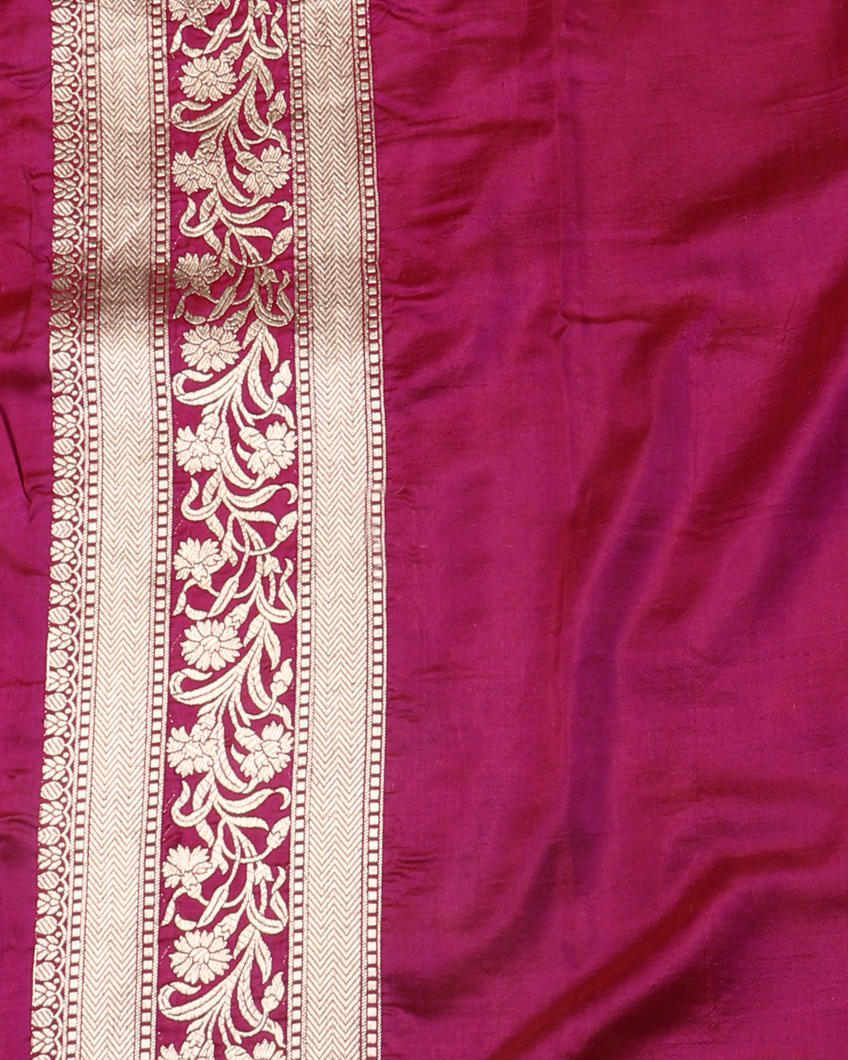 Purple Banaras Silk Saree T4271413