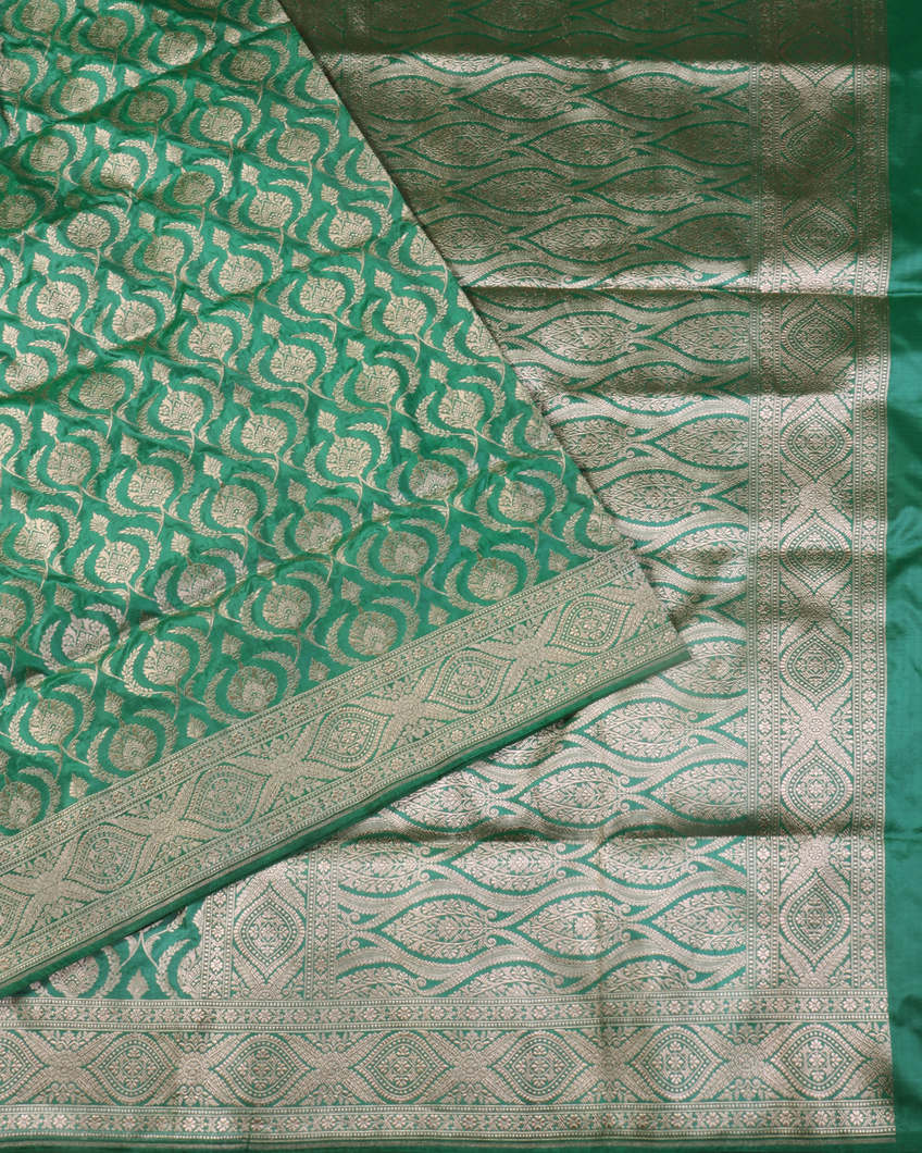 Green Banaras Silk Saree T4252084
