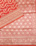 Orangish Pink Banaras Silk Saree T4252214