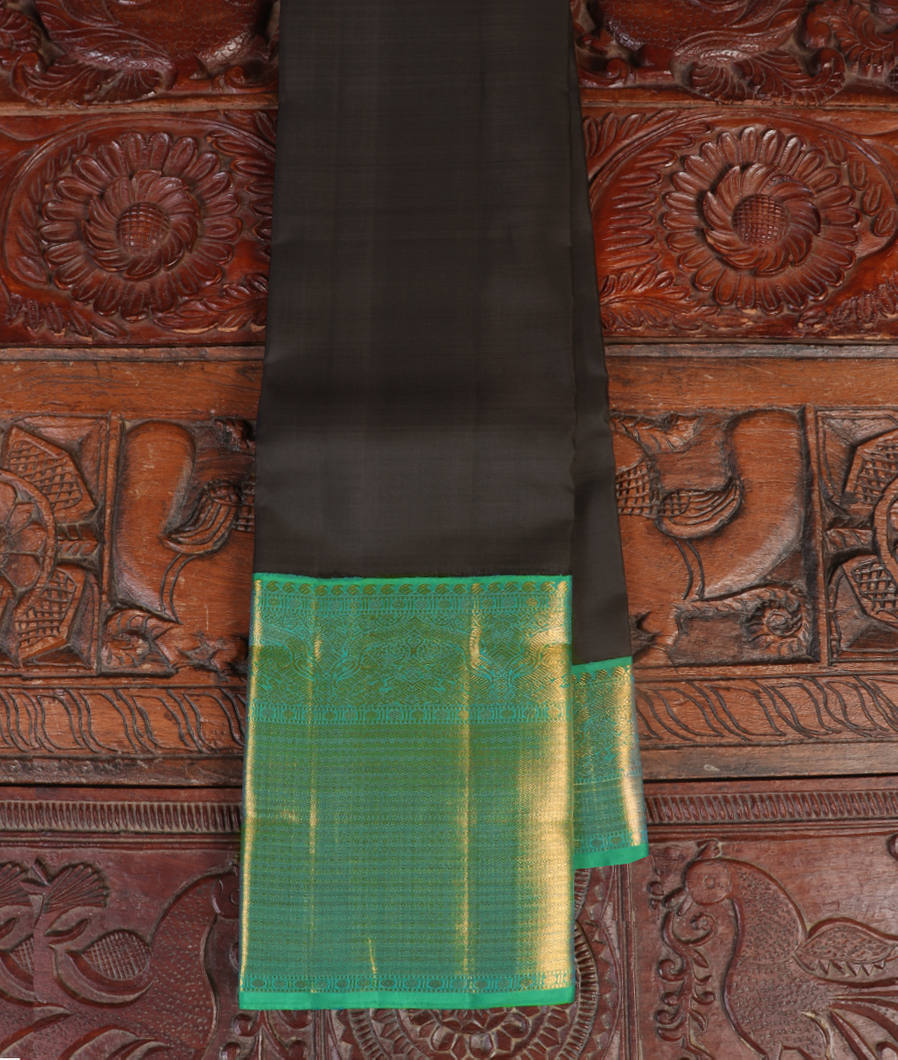 Black Handwoven Kanjivaram Silk Saree T436832-image