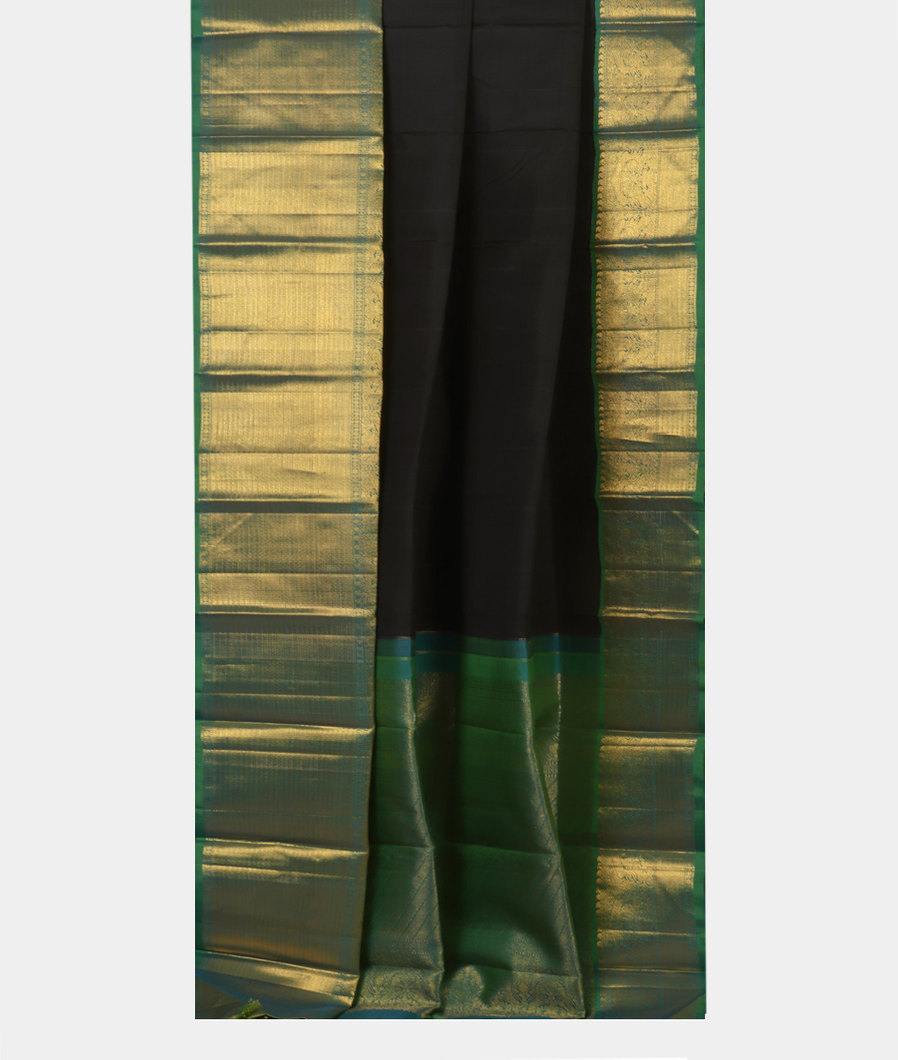 Black Handwoven Kanjivaram Silk Saree T4368322