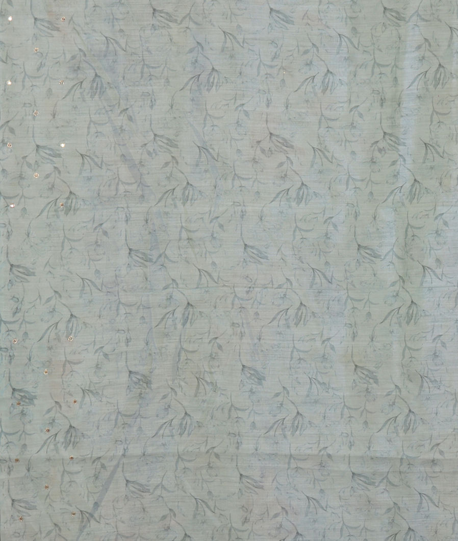 Blue Kora Organza Embroidery Saree&nbsp;T4294453