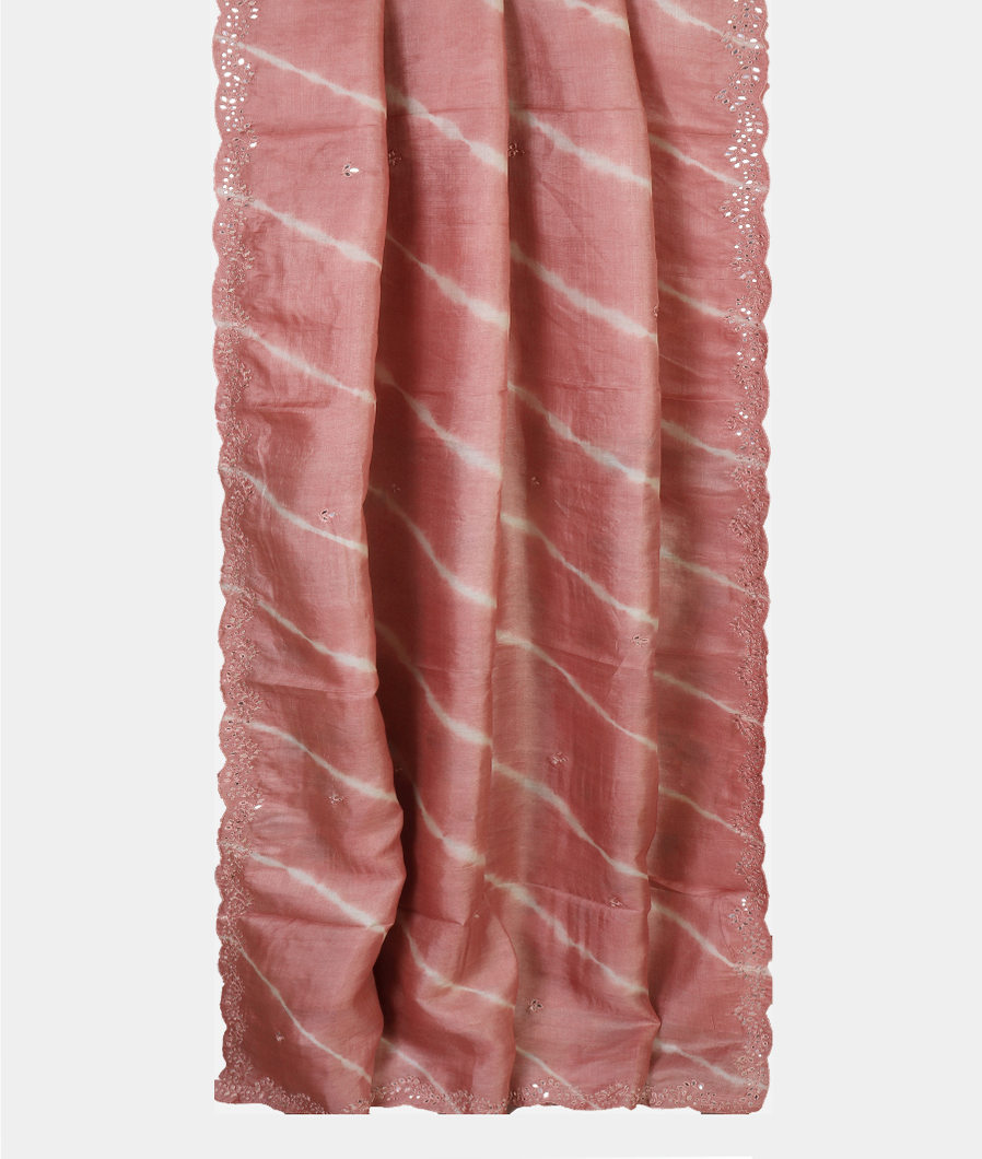 Pink Tussar Embroidery Saree T4329712
