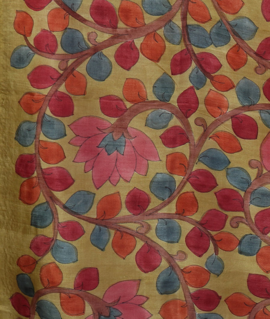 Pink Tussar Embroidery Saree T4329713